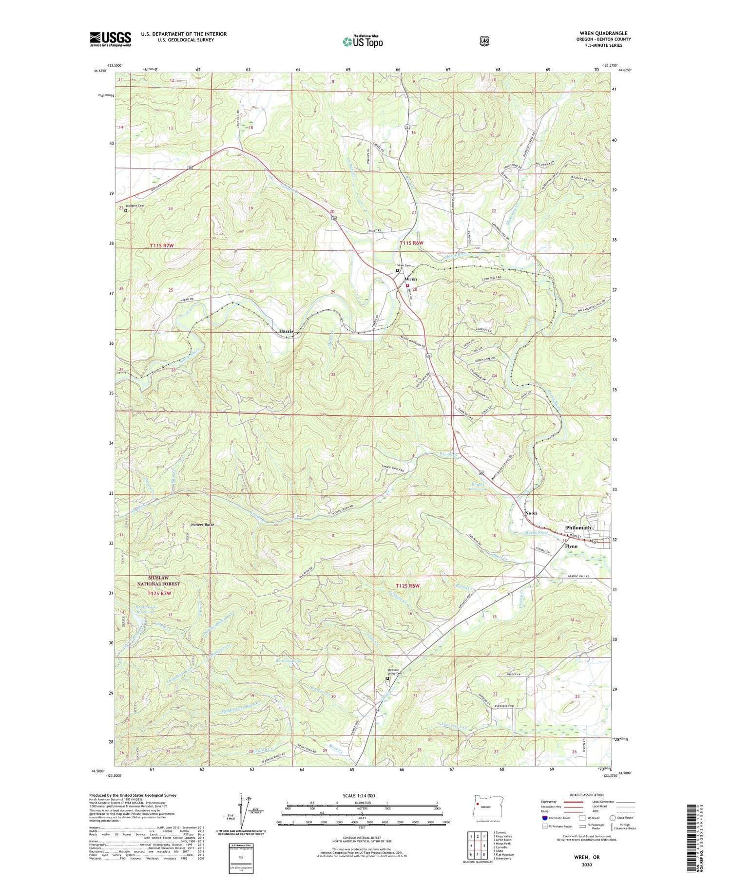 Wren Oregon US Topo Map Image