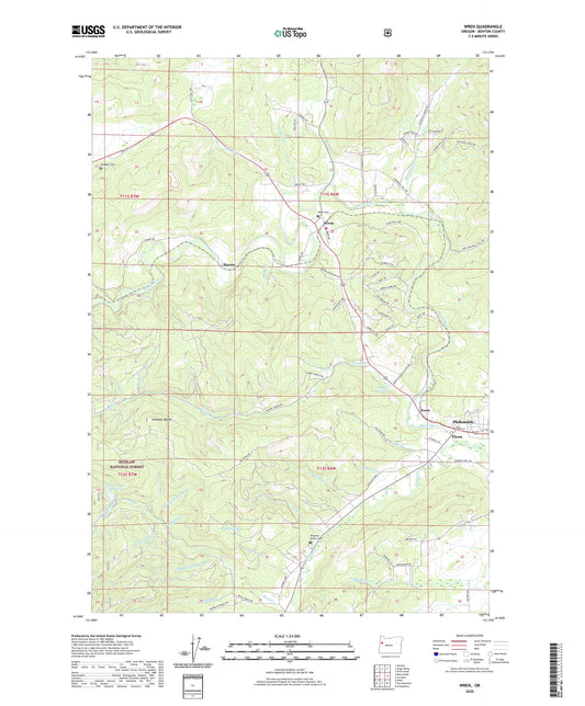 Wren Oregon US Topo Map Image