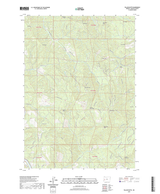 Yellow Butte Oregon US Topo Map Image