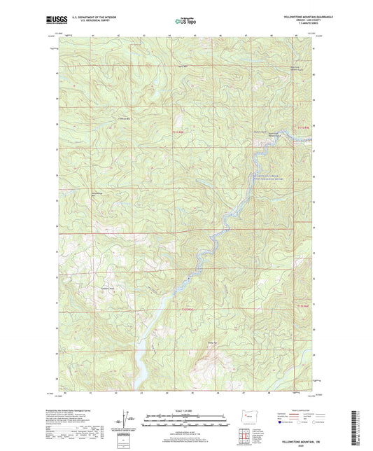 Yellowstone Mountain Oregon US Topo Map Image