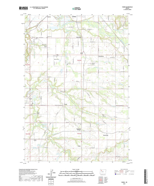 Yoder Oregon US Topo Map Image