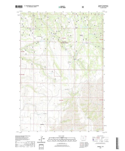Zumwalt Oregon US Topo Map Image