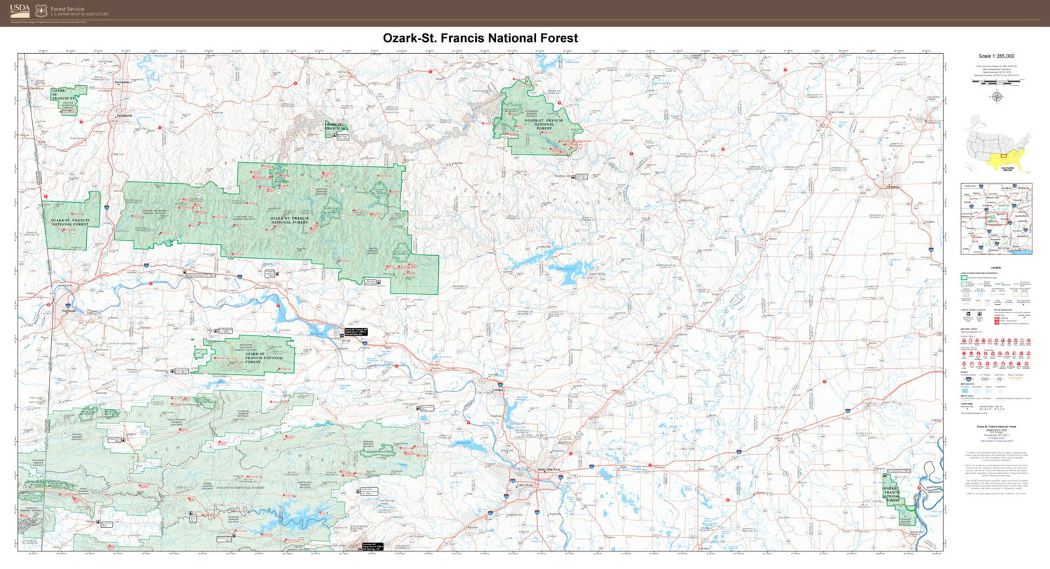 Ozark-St. Francis National Forest Map