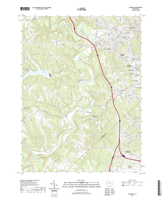 Aliquippa Pennsylvania US Topo Map Image