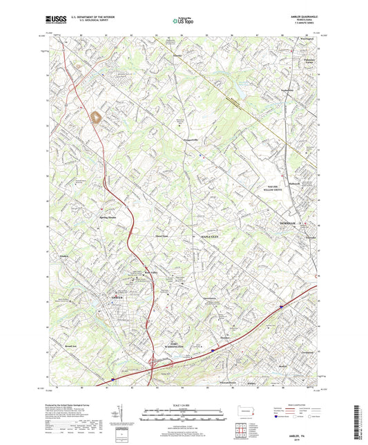 Ambler Pennsylvania US Topo Map Image