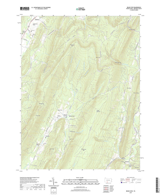 Beans Cove Pennsylvania US Topo Map Image