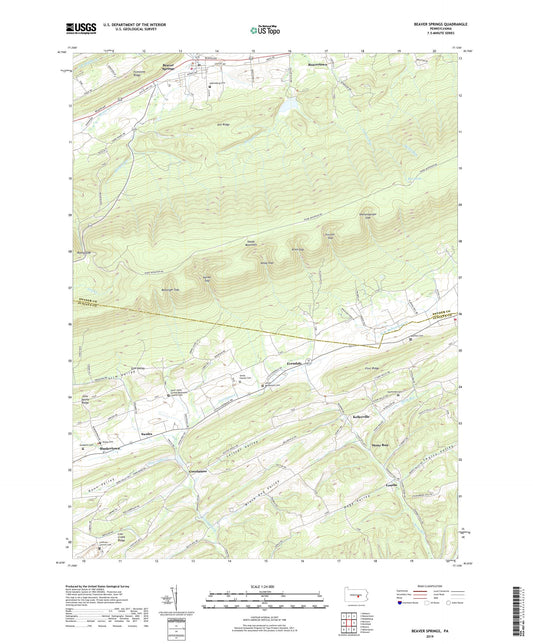 Beaver Springs Pennsylvania US Topo Map Image