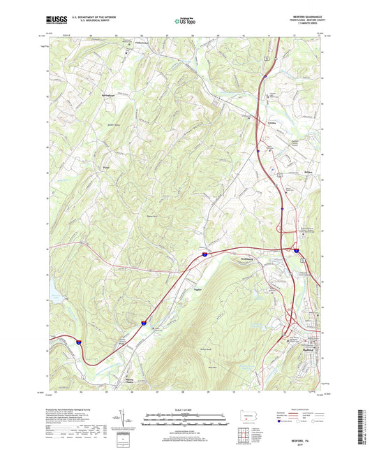 Bedford Pennsylvania US Topo Map Image