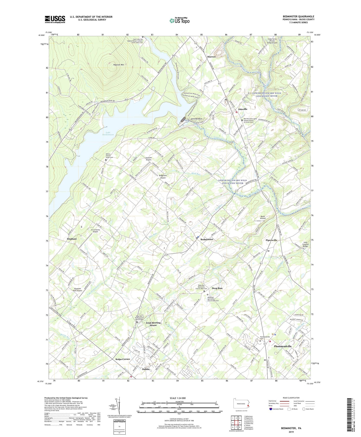 Bedminster Pennsylvania US Topo Map Image