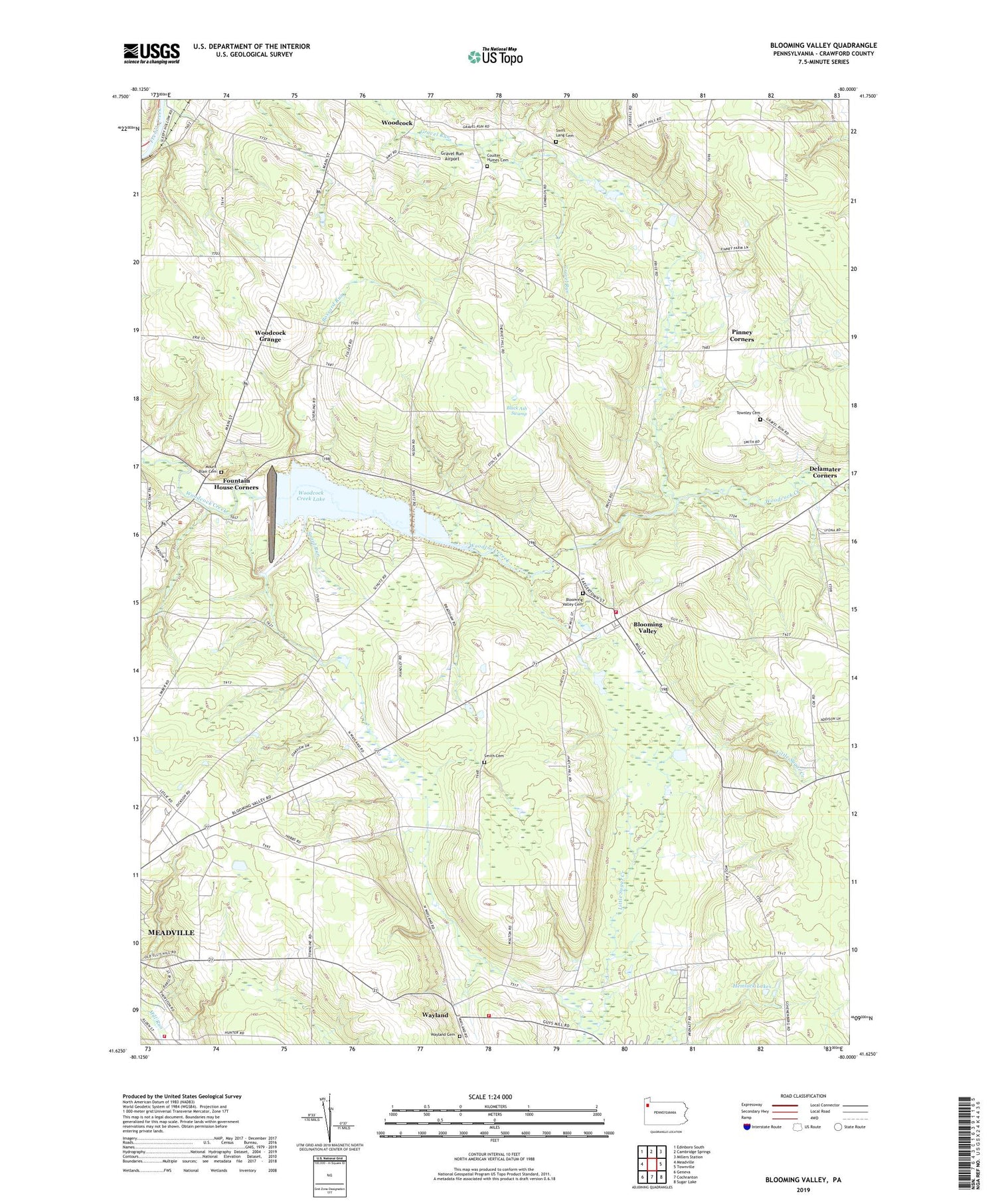 Blooming Valley Pennsylvania US Topo Map Image