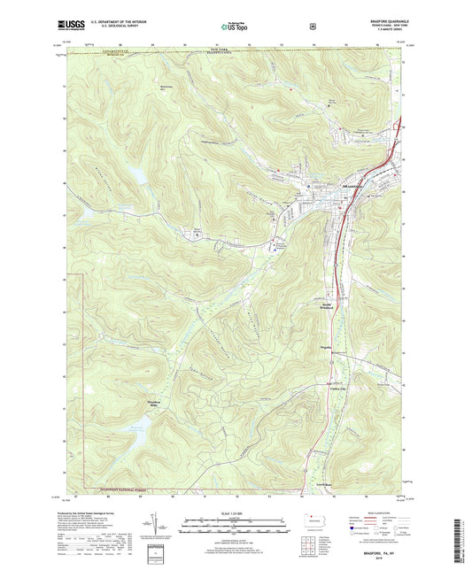 Bradford Pennsylvania US Topo Map Image