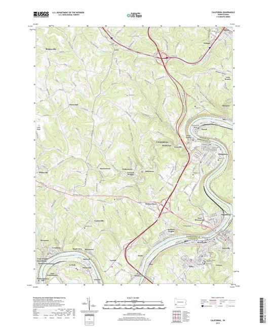 California Pennsylvania US Topo Map Image