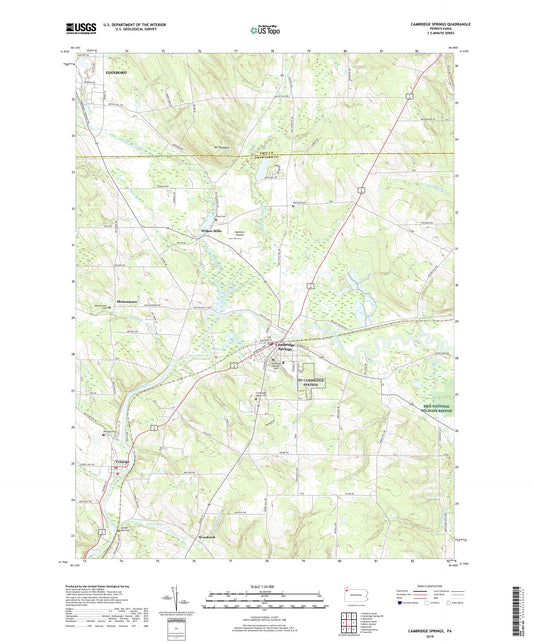 Cambridge Springs Pennsylvania US Topo Map Image