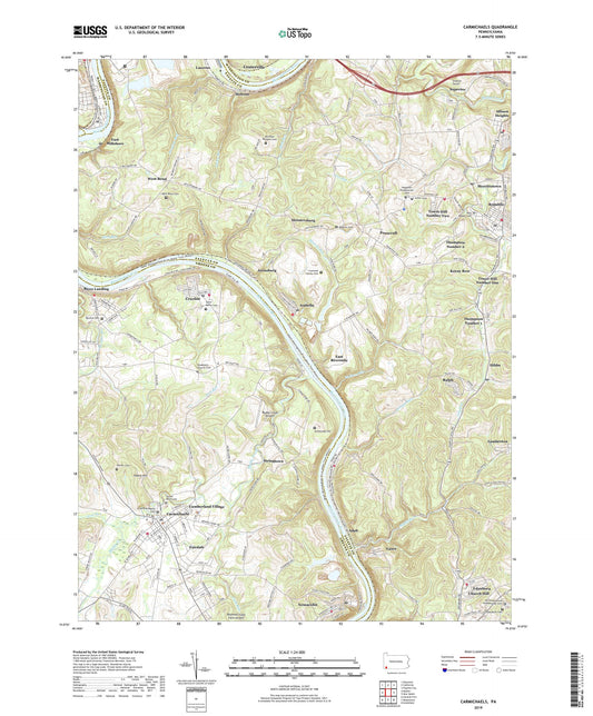 Carmichaels Pennsylvania US Topo Map Image