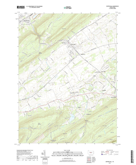 Centre Hall Pennsylvania US Topo Map Image