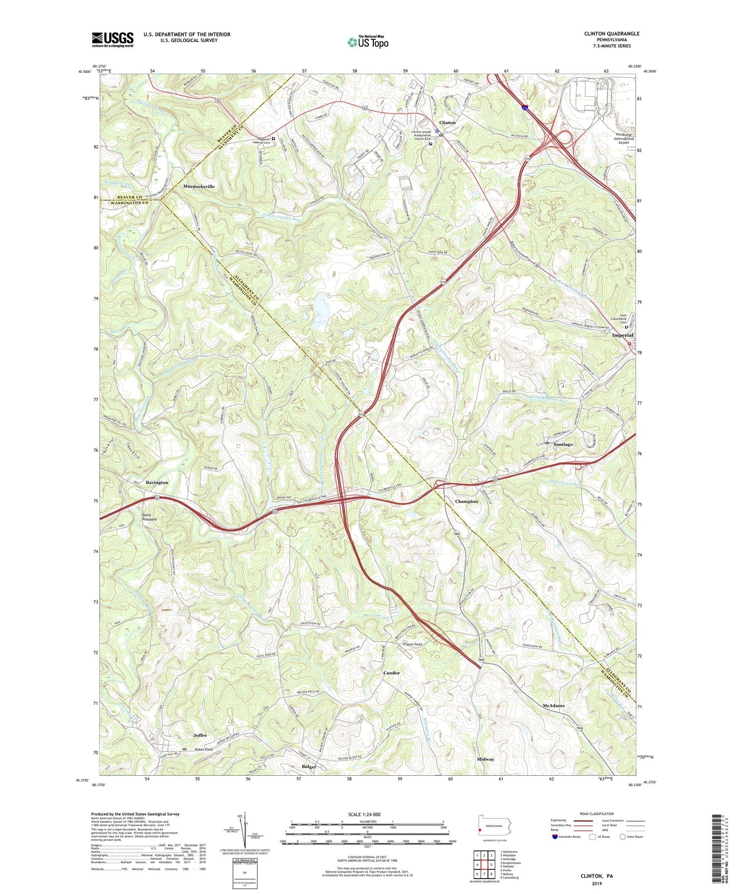 Clinton Pennsylvania US Topo Map Image