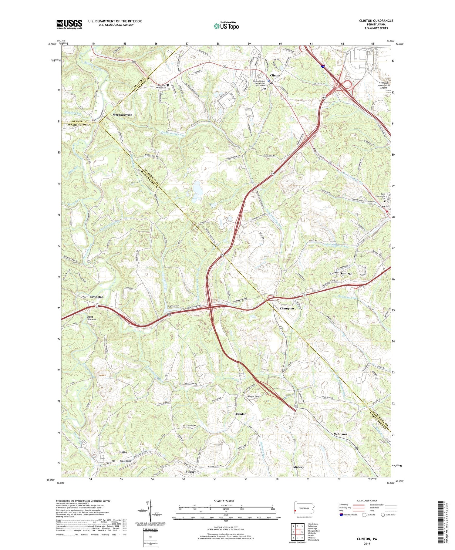 Clinton Pennsylvania US Topo Map Image