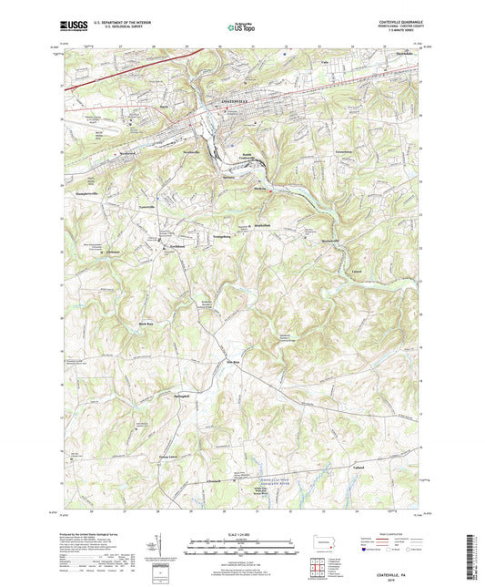 Coatesville Pennsylvania US Topo Map Image