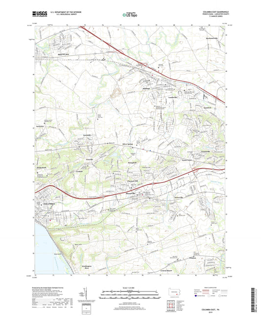 Columbia East Pennsylvania US Topo Map Image
