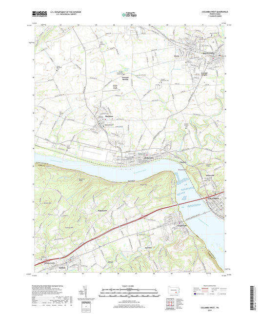 Columbia West Pennsylvania US Topo Map Image