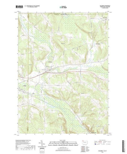 Columbus Pennsylvania US Topo Map Image