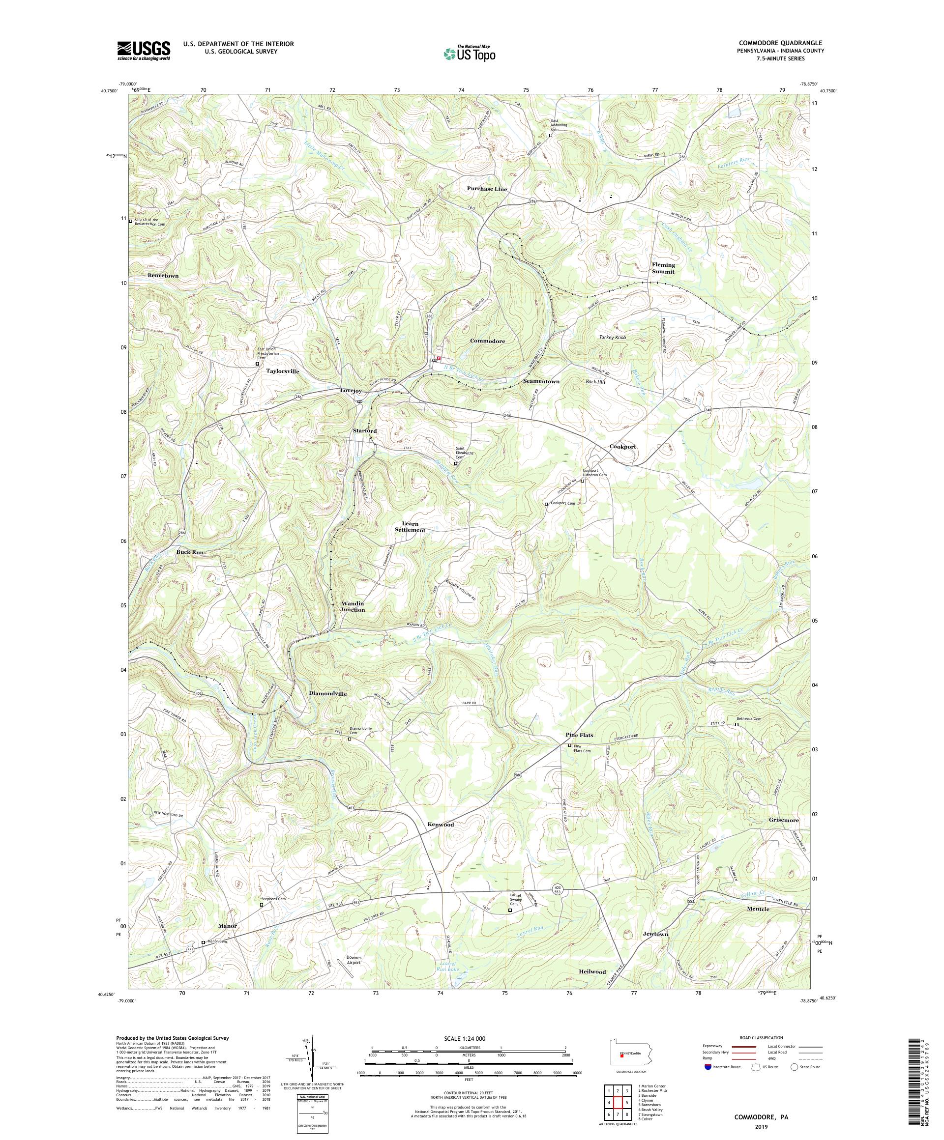 Commodore Pa Commodore Pennsylvania US Topo Map – MyTopo Map Store