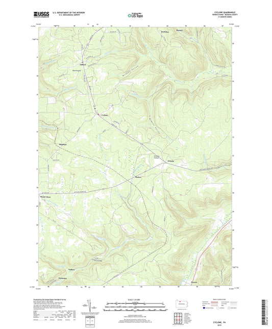 Cyclone Pennsylvania US Topo Map Image