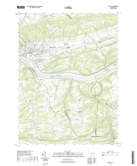 Danville Pennsylvania US Topo Map Image