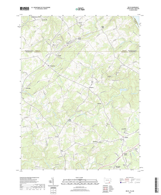 Delta Pennsylvania US Topo Map Image