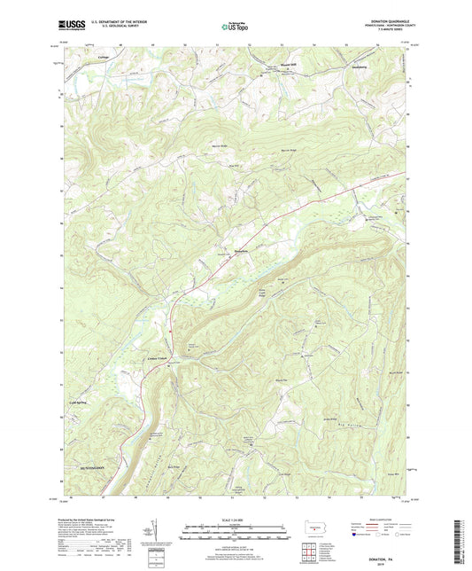 Donation Pennsylvania US Topo Map Image
