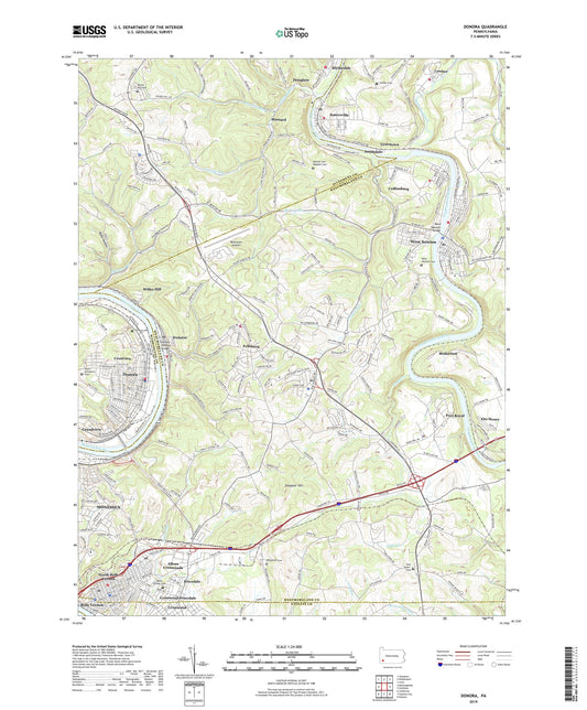 Donora Pennsylvania US Topo Map Image