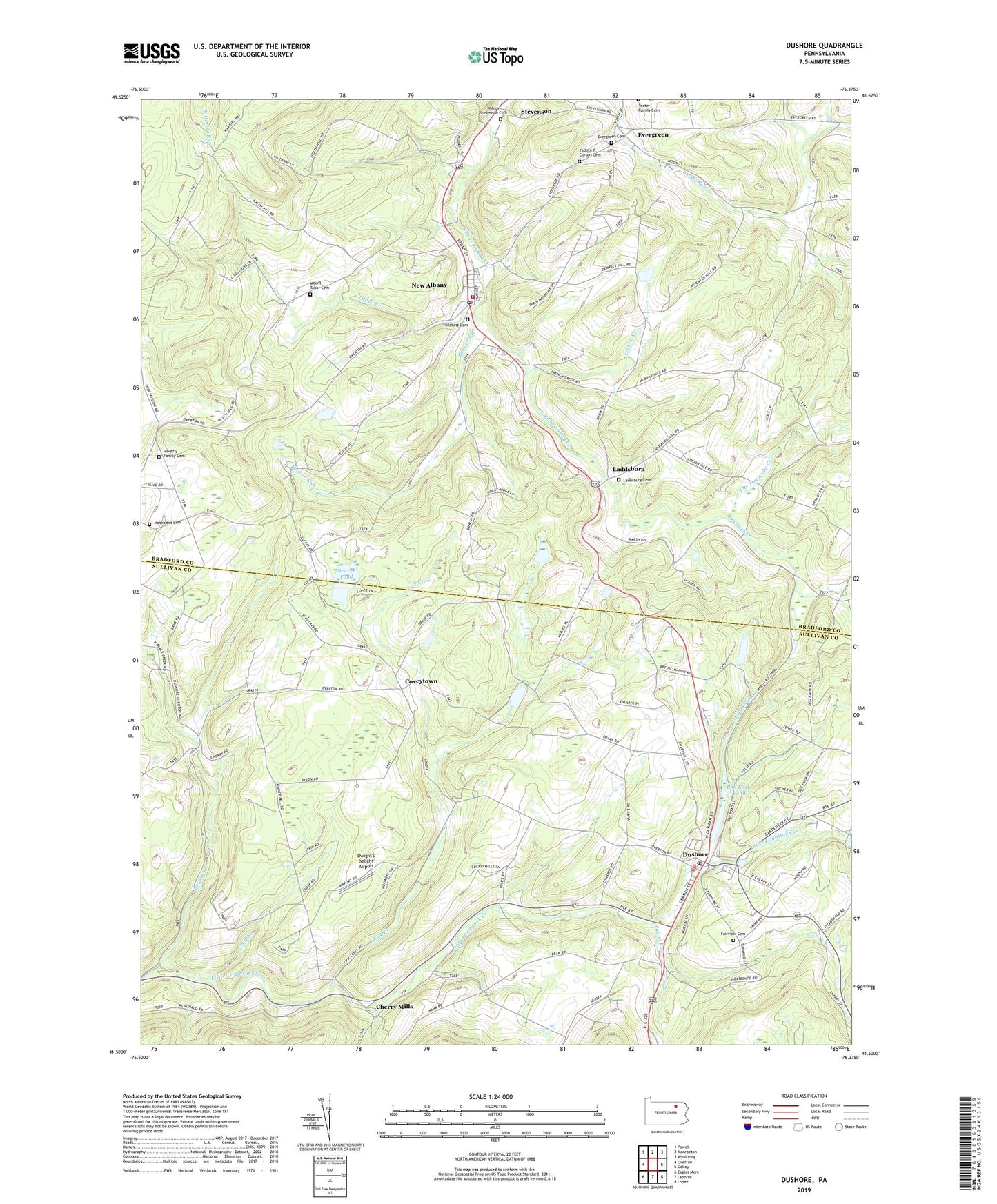 Dushore Pennsylvania US Topo Map Image