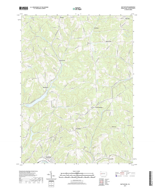 East Butler Pennsylvania US Topo Map Image