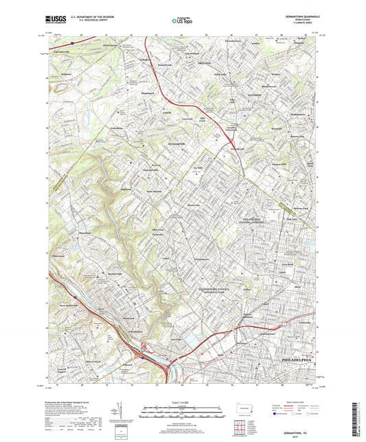 Germantown Pennsylvania US Topo Map Image