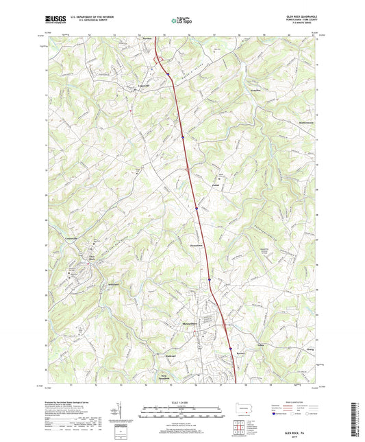 Glen Rock Pennsylvania US Topo Map Image