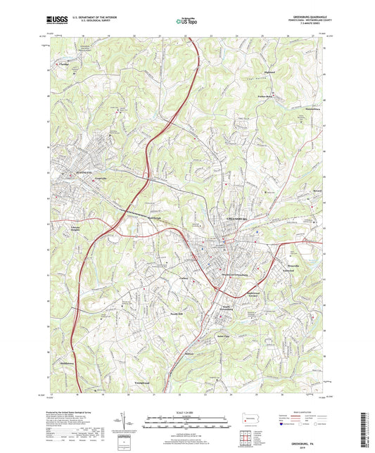 Greensburg Pennsylvania US Topo Map Image