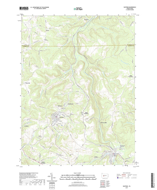Hastings Pennsylvania US Topo Map Image
