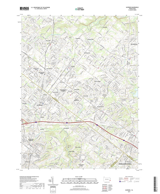 Hatboro Pennsylvania US Topo Map Image