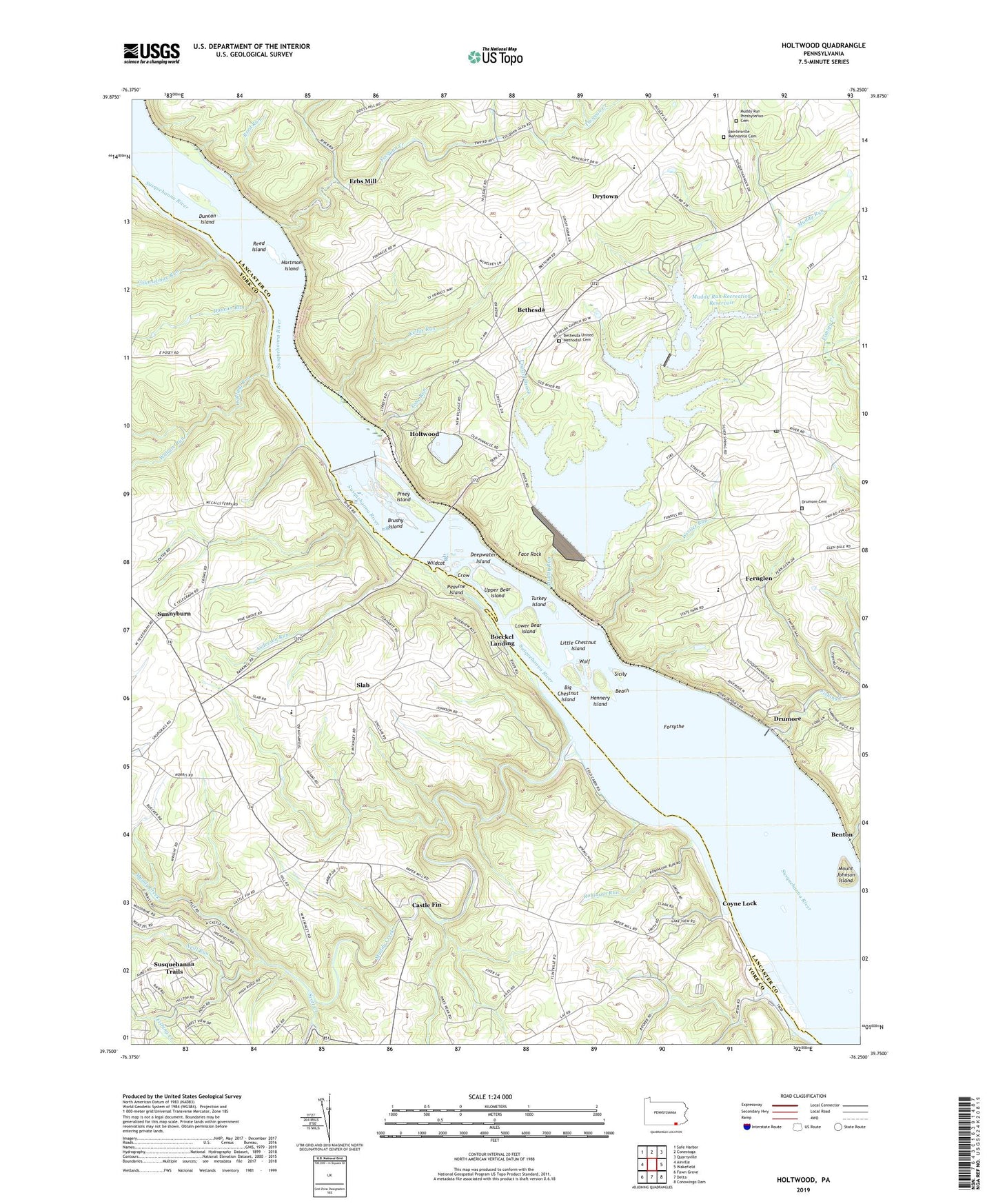 Holtwood Pennsylvania US Topo Map Image