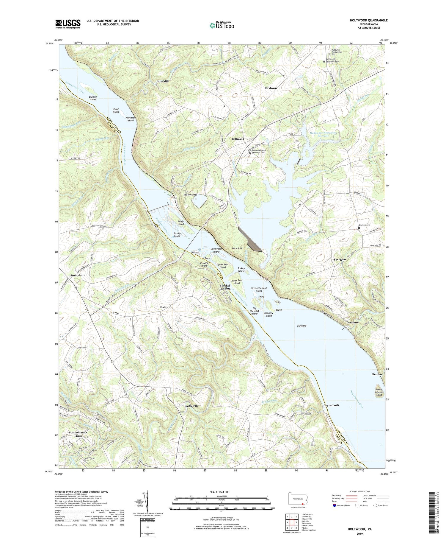 Holtwood Pennsylvania US Topo Map Image