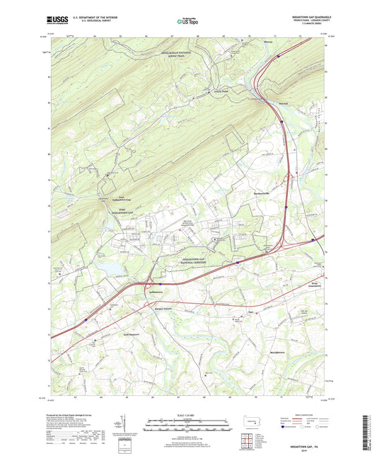 Indiantown Gap Pennsylvania US Topo Map Image
