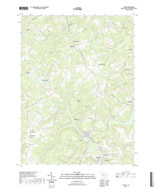 Irvona Pennsylvania US Topo Map Image