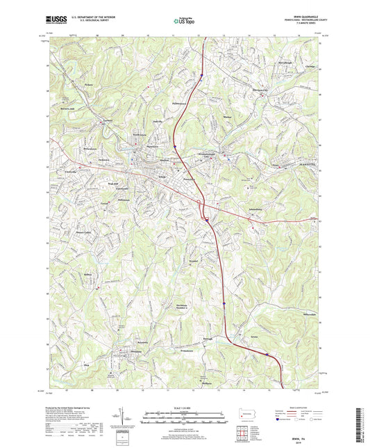 Irwin Pennsylvania US Topo Map Image