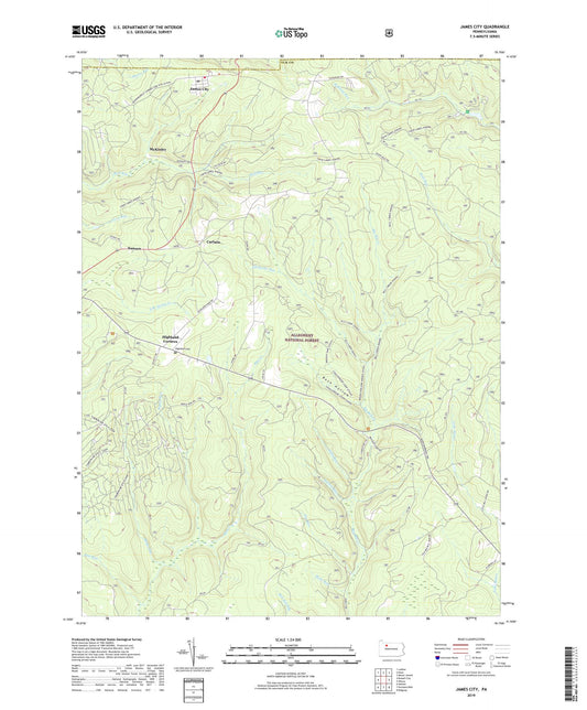 James City Pennsylvania US Topo Map Image