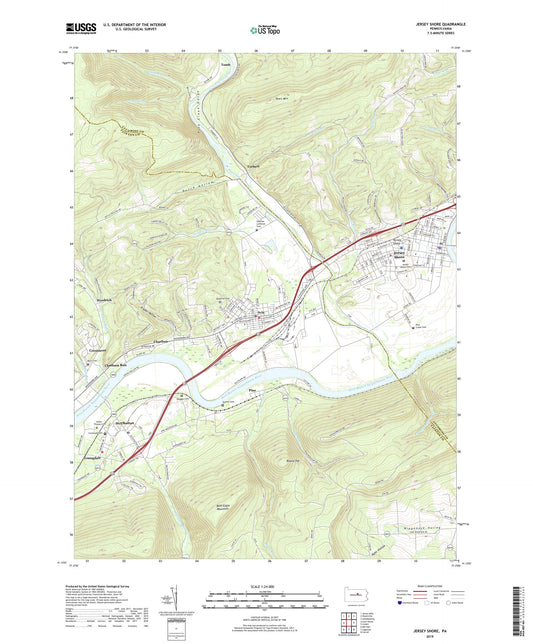 Jersey Shore Pennsylvania US Topo Map Image