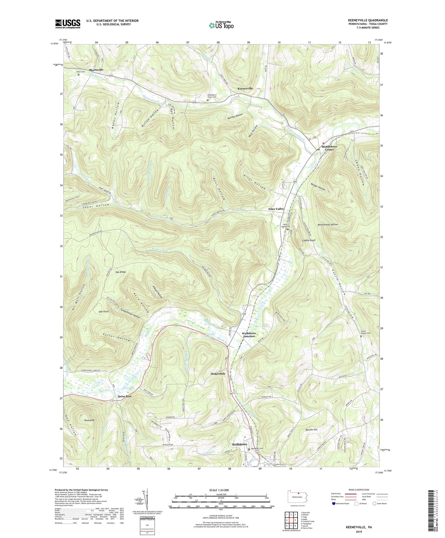 Keeneyville Pennsylvania US Topo Map Image