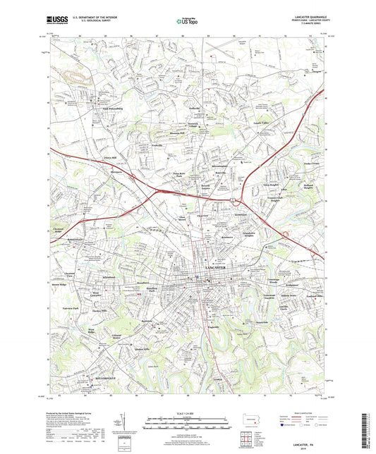 Lancaster Pennsylvania US Topo Map Image