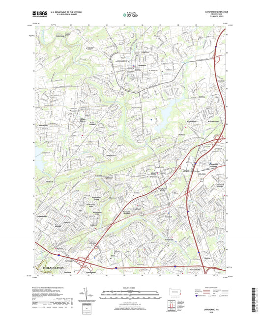 Langhorne Pennsylvania US Topo Map Image
