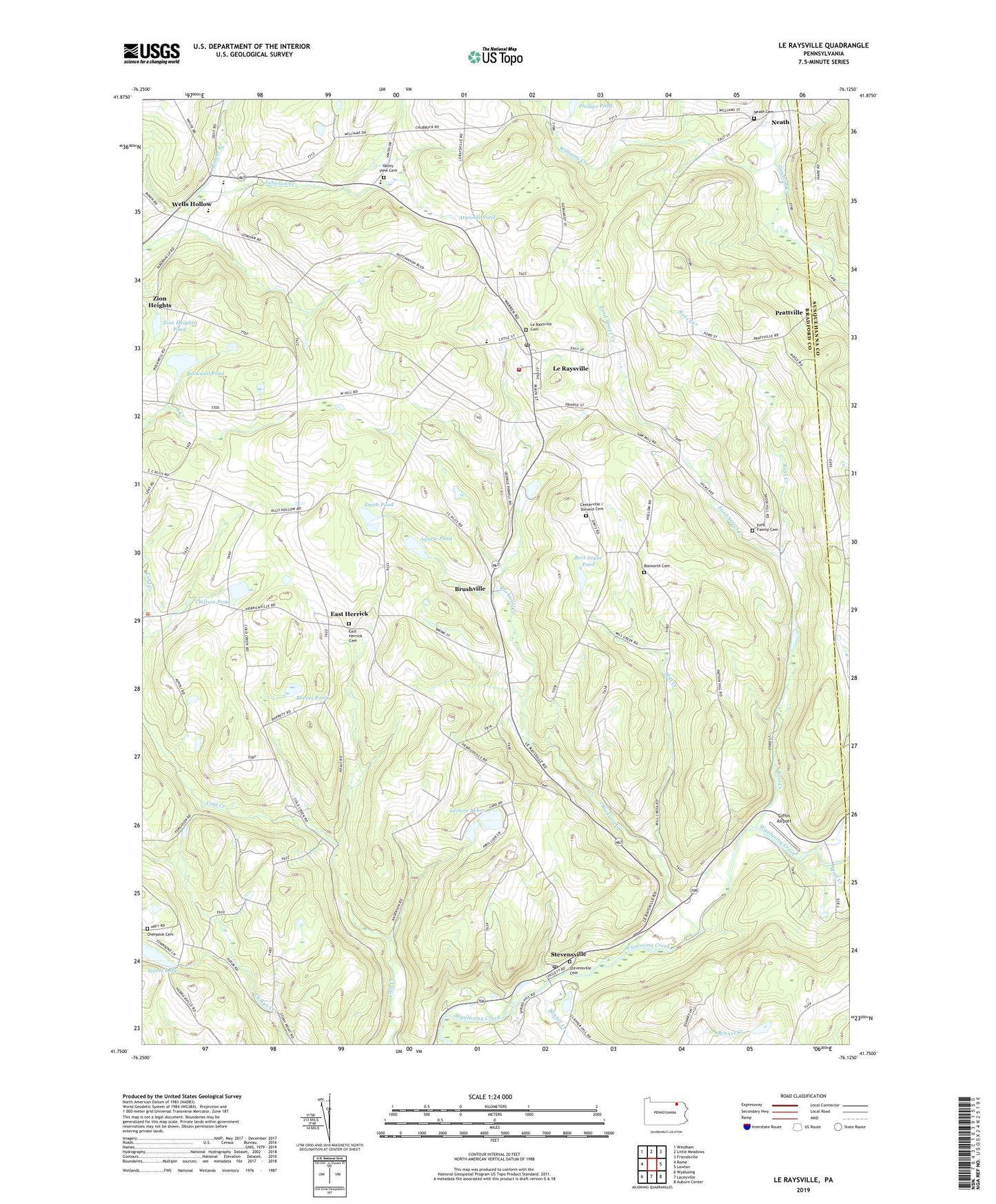 Le Raysville Pennsylvania US Topo Map Image