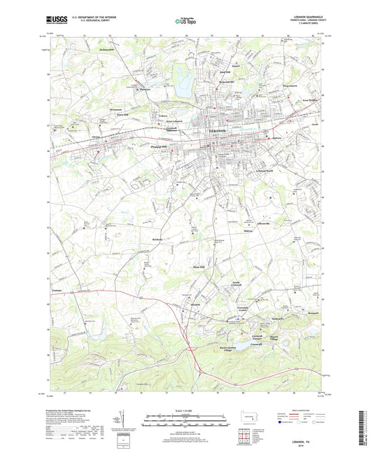 Lebanon Pennsylvania US Topo Map Image